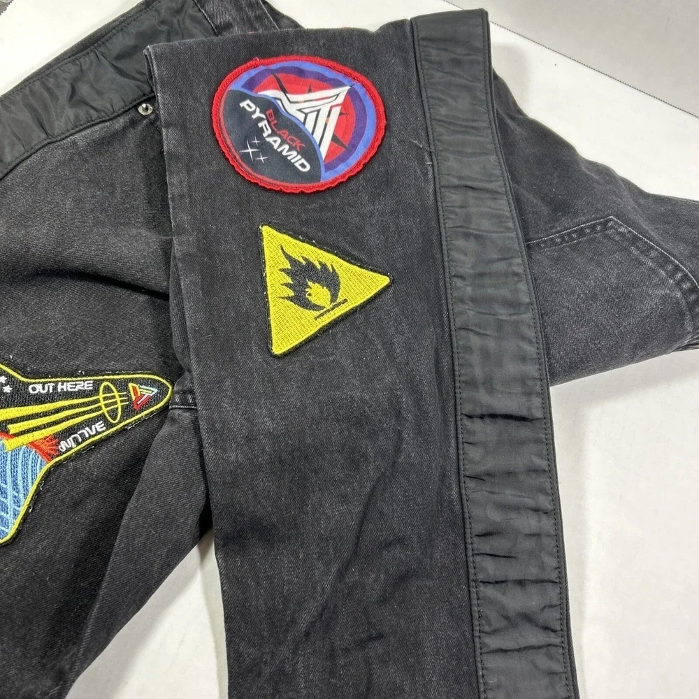 Black Pyramid 36 X 33‎ Cotton 5 Pocket Jeans Space Ship Space